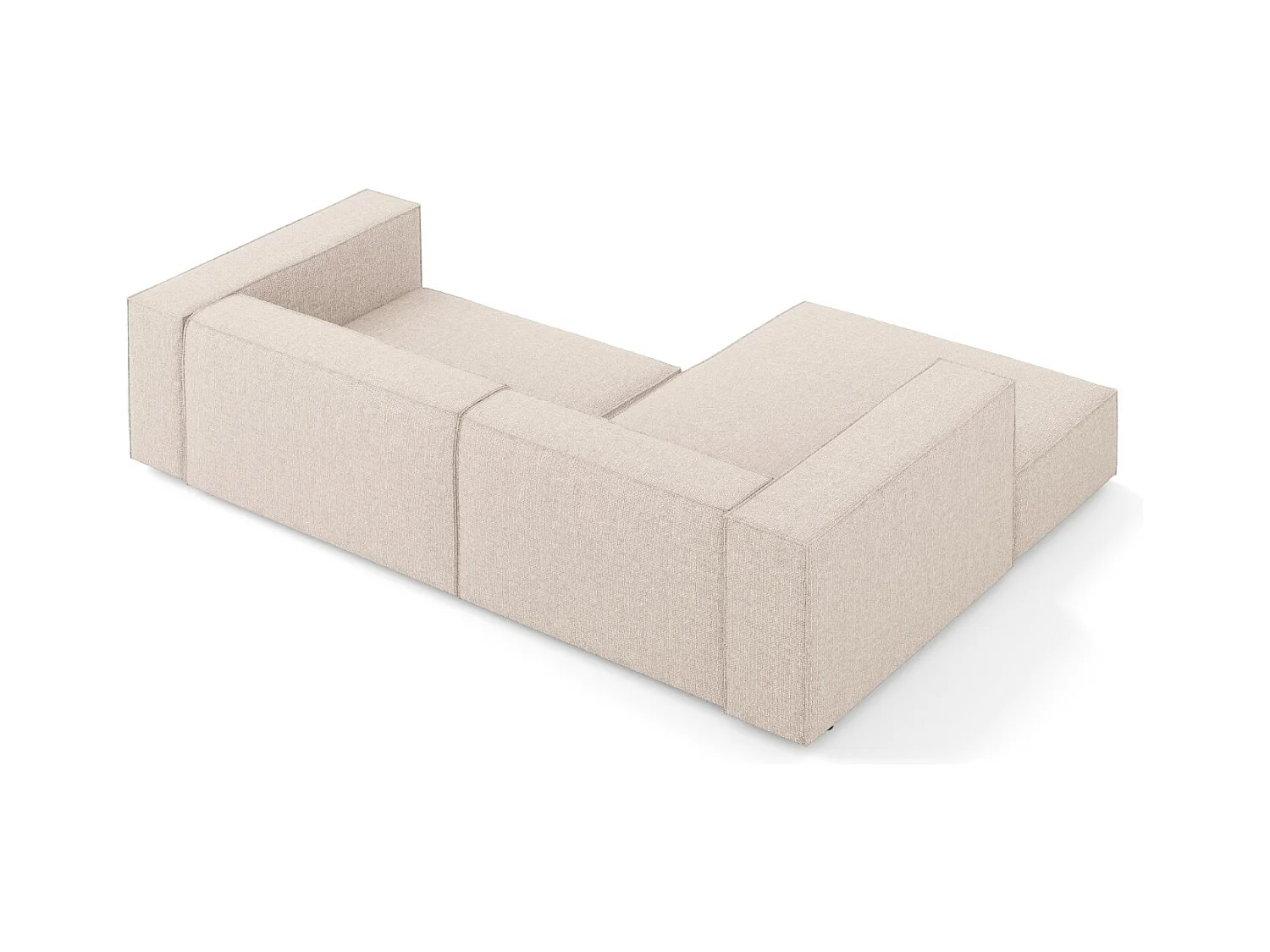 Cosmopolitan Design - Canapé d'angle gauche "Arendal" 3 places en chenille beige - 224x166x70cm