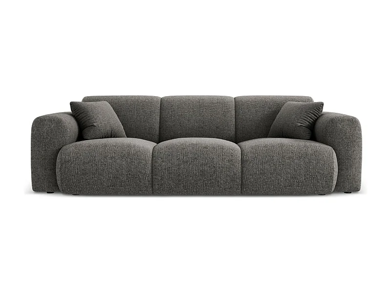 Cosmopolitan Design - Canapé "Nolio" 3 places en chenille gris - 235x95x72cm
