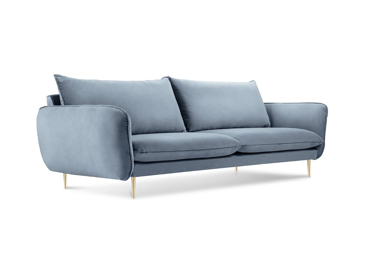 Cosmopolitan Design - Bank "Vienna" 4 zitplaatsen, Flueel, Blauw - 230x92x95cm