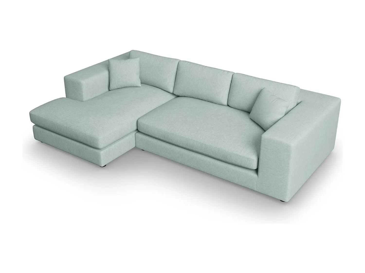 CXL by Christian Lacroix - 5-Sitzer Ecksofa links "Tendance" Sitzer aus strukturiertem Stoff minze - 282x174x72cm