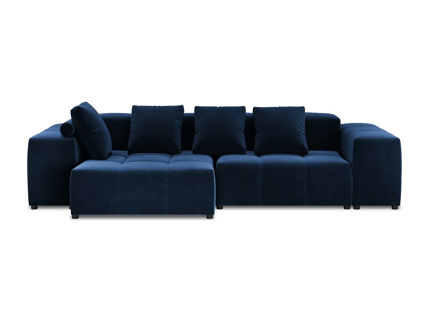 Cosmopolitan Design - 4-Sitzer modulares symmetrisches Ecksofa "Rome" aus Samt königsblau - 320x160x75cm