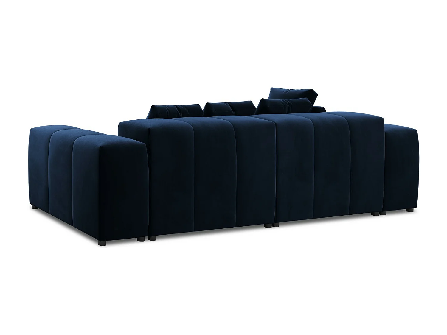 Cosmopolitan Design - 4-Sitzer modulares symmetrisches Ecksofa "Rome" aus Samt königsblau - 320x160x75cm
