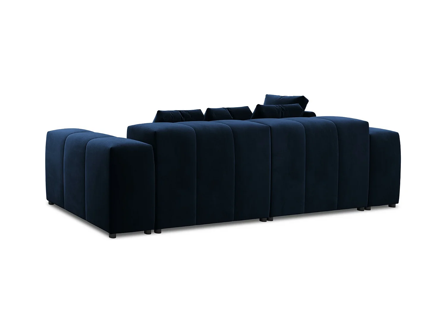 Cosmopolitan Design - Canapé d'angle symétrique modulable "Rome" 4 places en velours bleu roi - 320x160x75cm