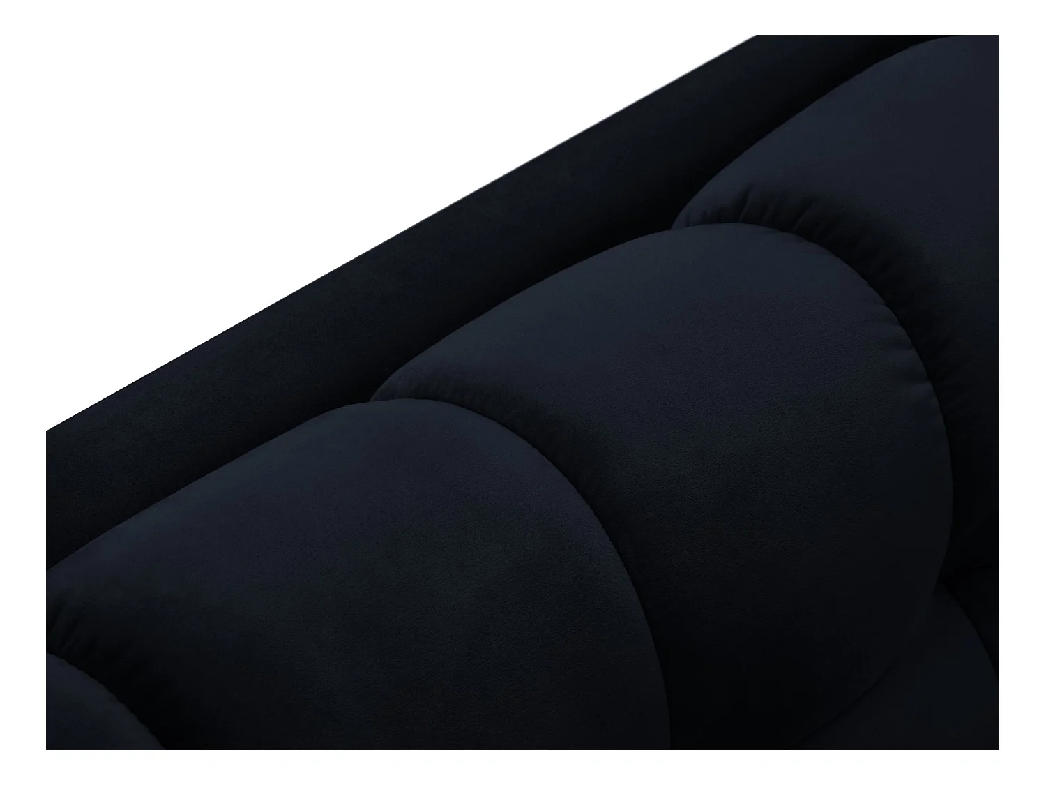Cosmopolitan Design - 5-Sitzer Ecksofa links "Bali" aus Samt dunkelblau - 293x185x75cm