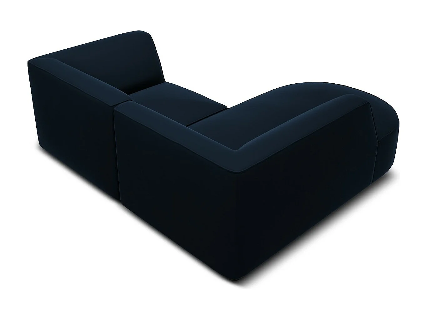 CXL by Christian Lacroix - Linker hoekbank "Charles" 3 zitplaatsen, Flueel, Donkerblauw - 186x180x69cm