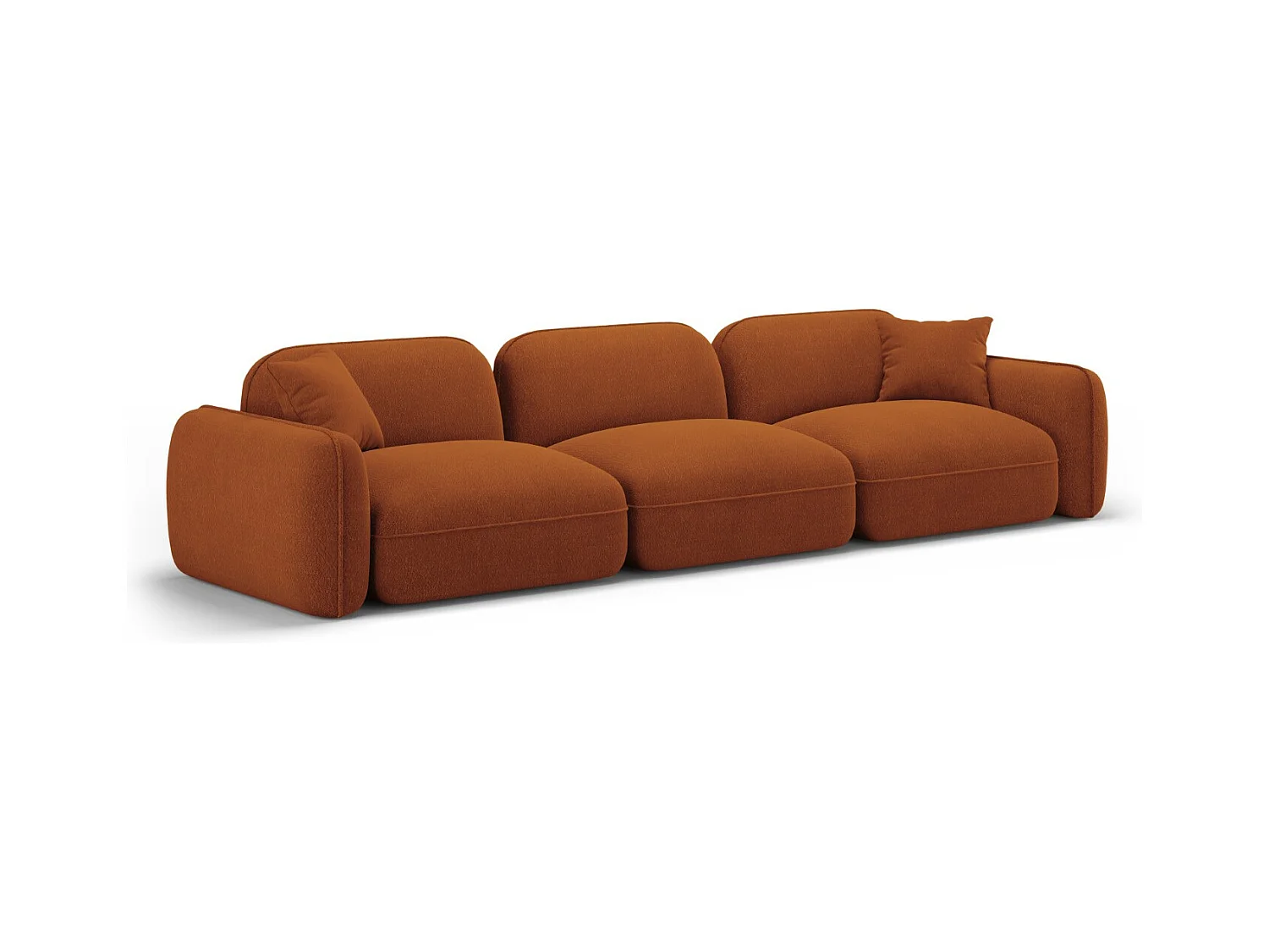 CXL by Christian Lacroix - Modulaire bank "Lucien" 4 zitplaatsen, Flueel, Terracotta - 320x90x70cm