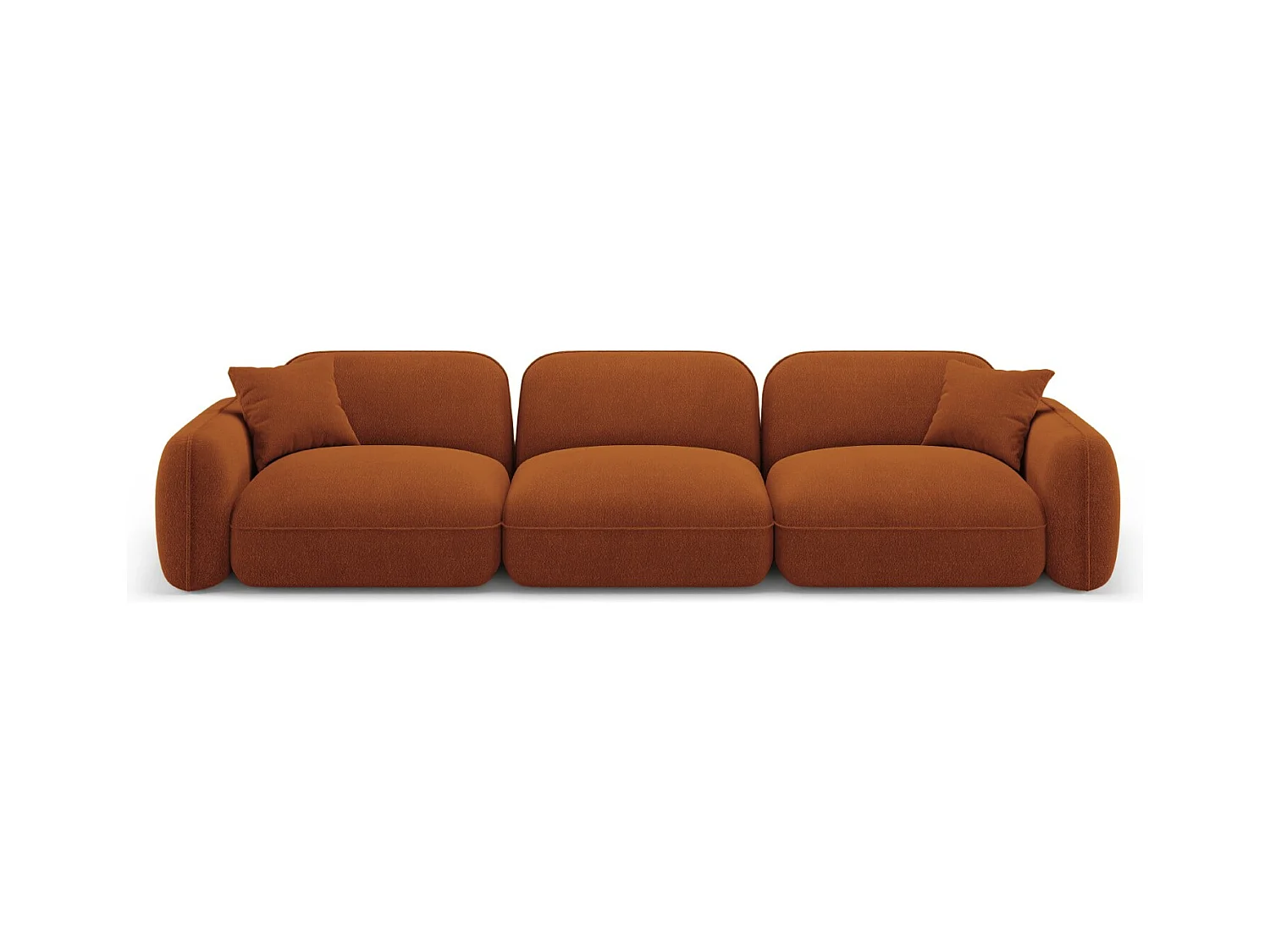 CXL by Christian Lacroix - Modulaire bank "Lucien" 4 zitplaatsen, Flueel, Terracotta - 320x90x70cm