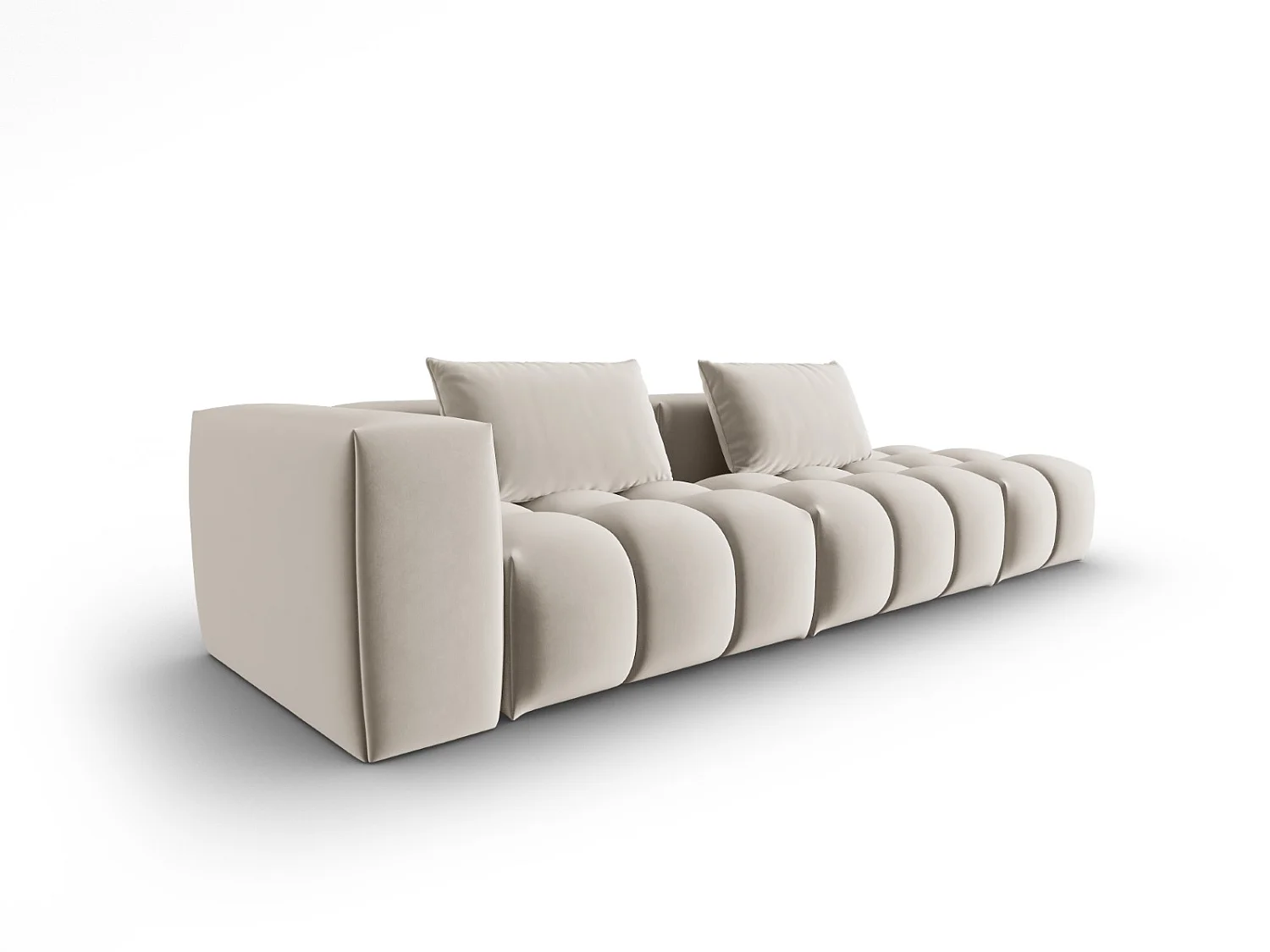 CXL by Christian Lacroix - Sofa modułowa bok prawy, "Lorella" 3 miejsca welur, ecru - 265x85x70cm