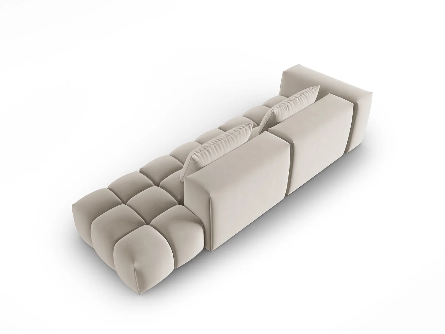 CXL by Christian Lacroix - Sofa modułowa bok prawy, "Lorella" 3 miejsca welur, ecru - 265x85x70cm