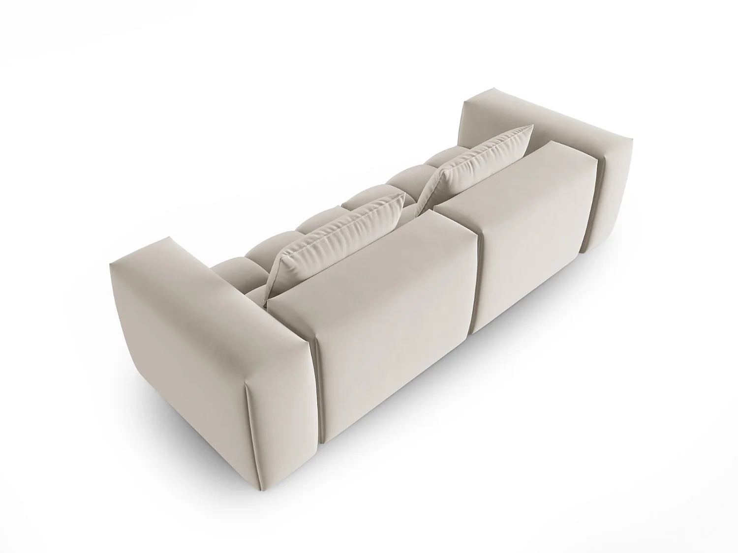 CXL by Christian Lacroix - Sofá modular "Lorella" 3 lugares em veludo cru - 230x85x70cm