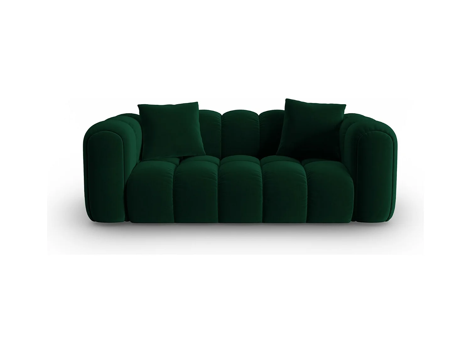 CXL by Christian Lacroix - Canapé "Clotilde" 2 places en velours vert bouteille - 208x94x70cm