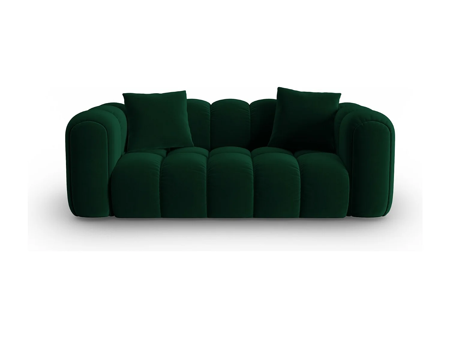 CXL by Christian Lacroix - Canapé "Clotilde" 2 places en velours vert bouteille - 208x94x70cm