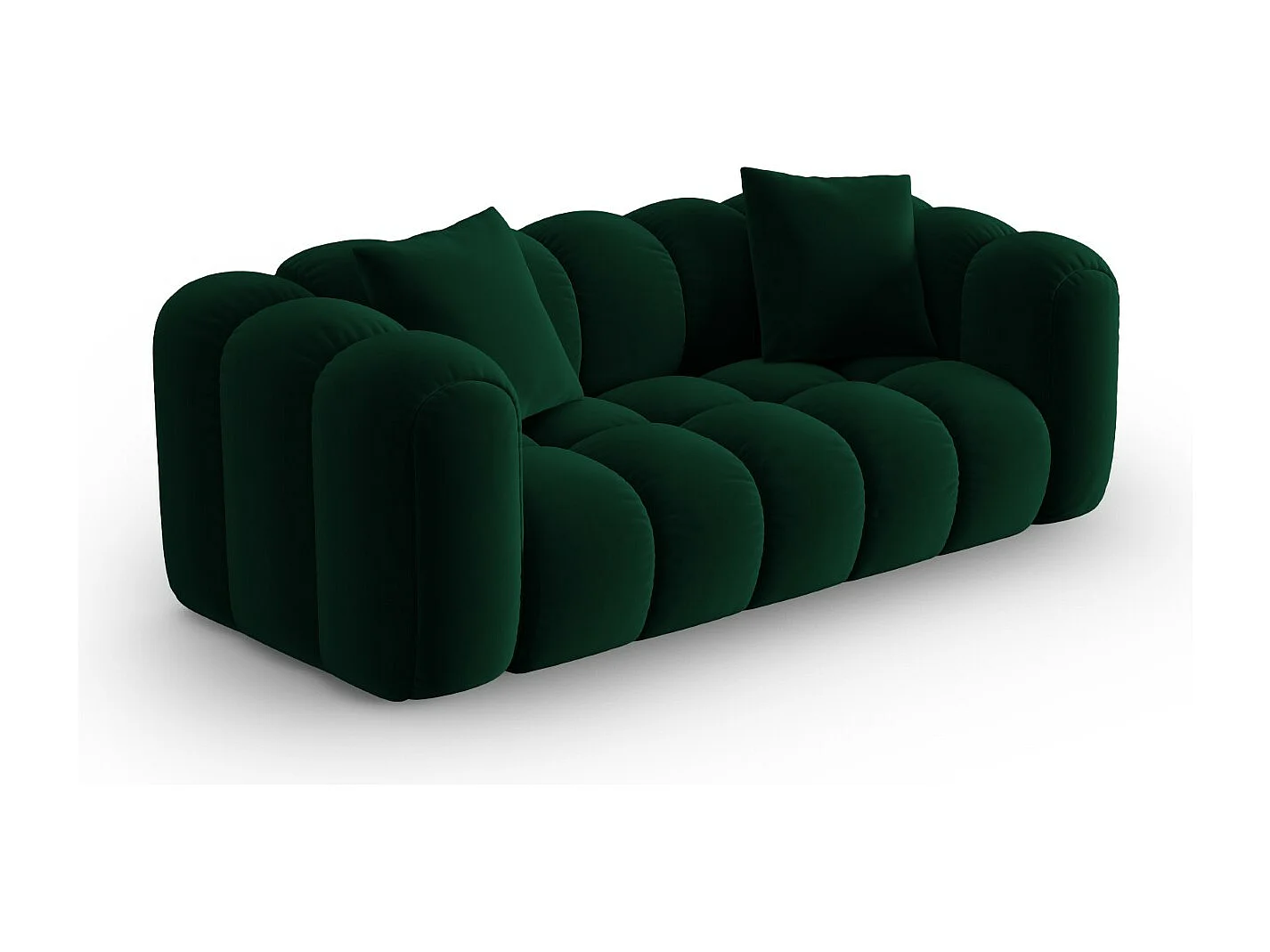 CXL by Christian Lacroix - Canapé "Clotilde" 2 places en velours vert bouteille - 208x94x70cm