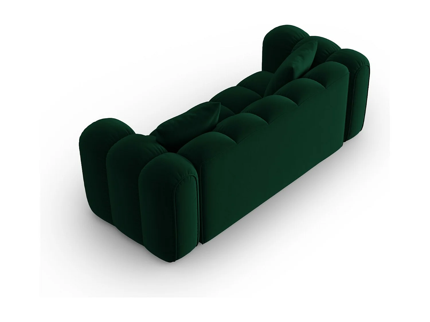 CXL by Christian Lacroix - Canapé "Clotilde" 2 places en velours vert bouteille - 208x94x70cm