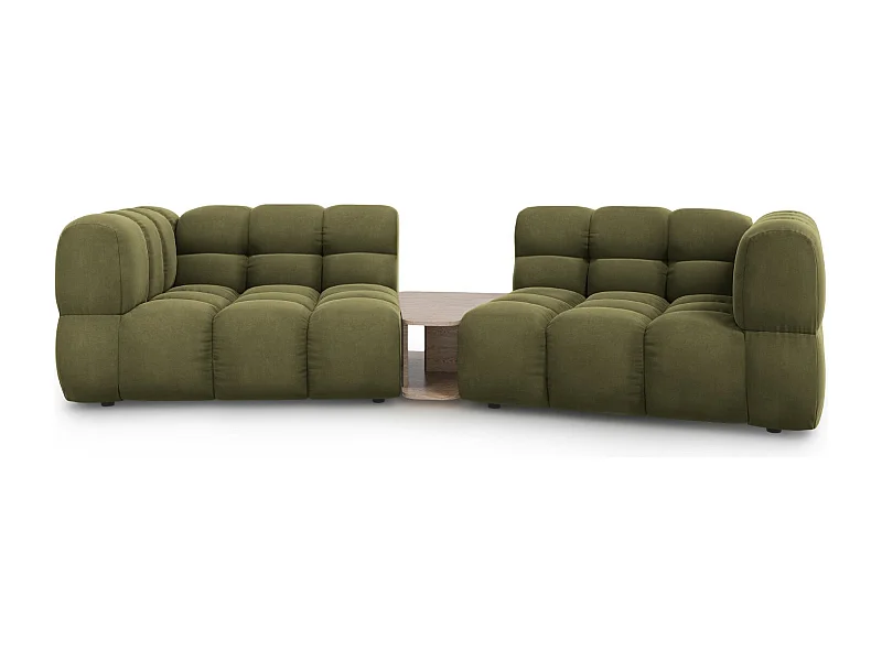 Cosmopolitan Design - Canapé modulable "Sky" 2 places en velours vert clair - 280x148x75cm