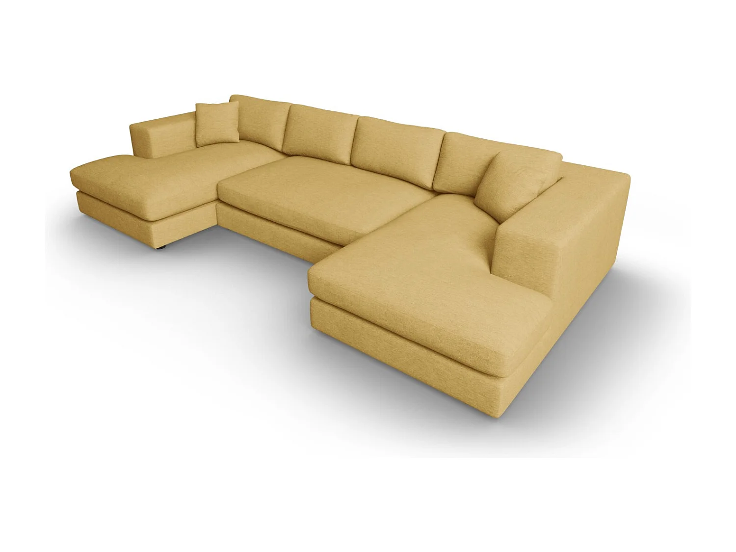 CXL by Christian Lacroix - Panoramische bank "Tendance" 5 zitplaatsen, Structurele stof, GEEL - 344x170x72cm