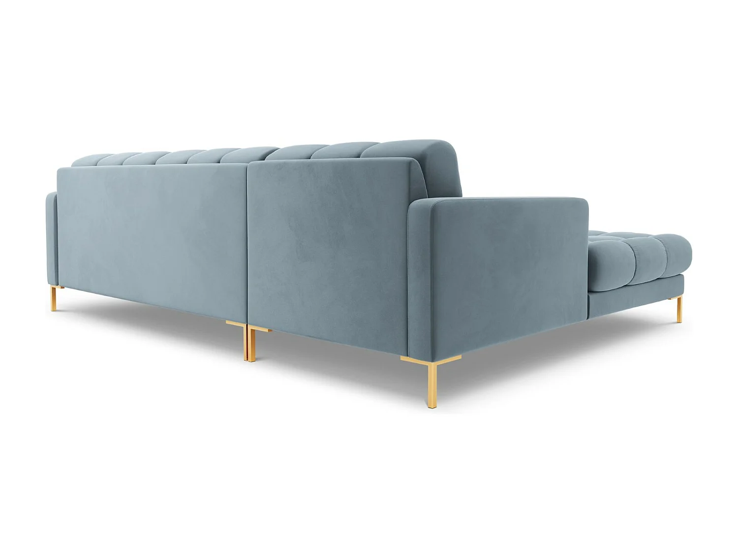 Cosmopolitan Design - Sofá de canto esquerdo "Bali" 5 lugares em veludo azul claro - 293x185x75cm