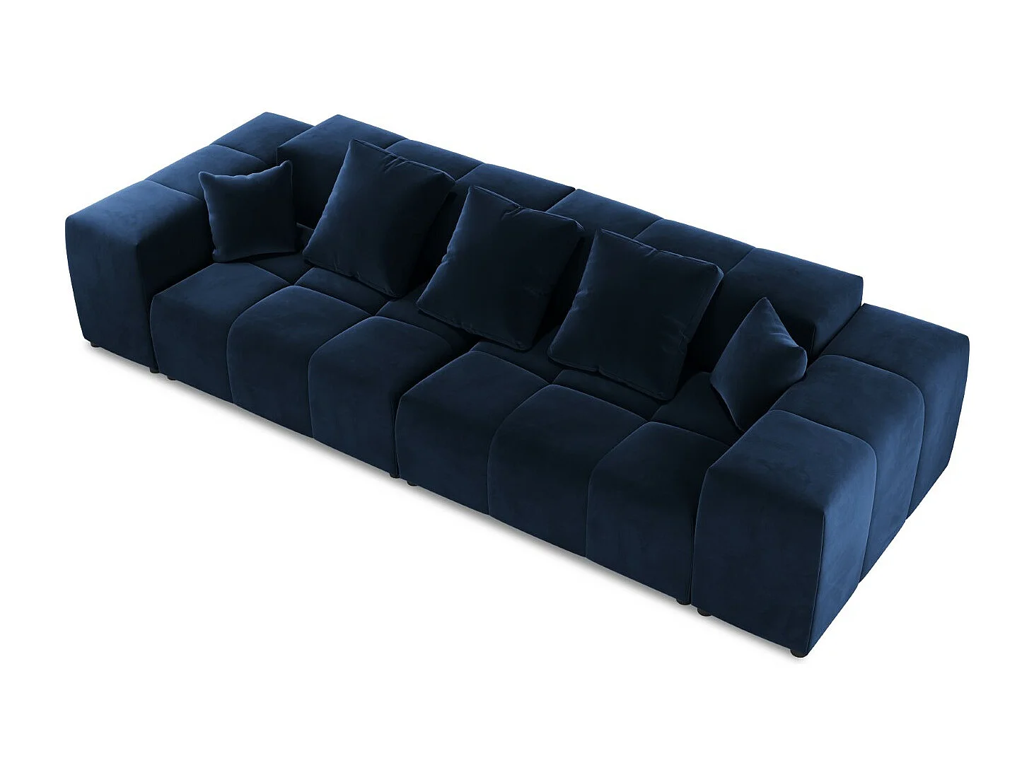 Cosmopolitan Design - Sofa modułowa, "Rome" 3 miejsca welur, błękit królewski - 320x120x75cm