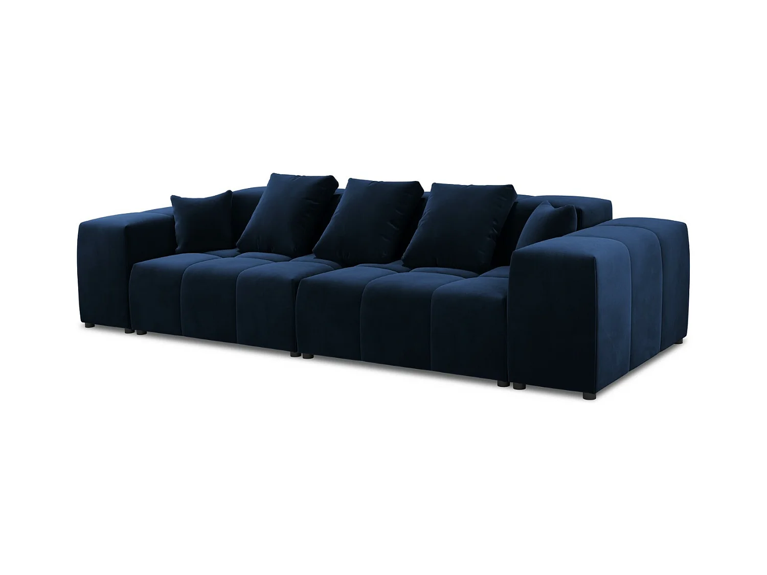 Cosmopolitan Design - Modulaire bank "Rome" 3 zitplaatsen, Flueel, Koningsblauw - 320x120x75cm