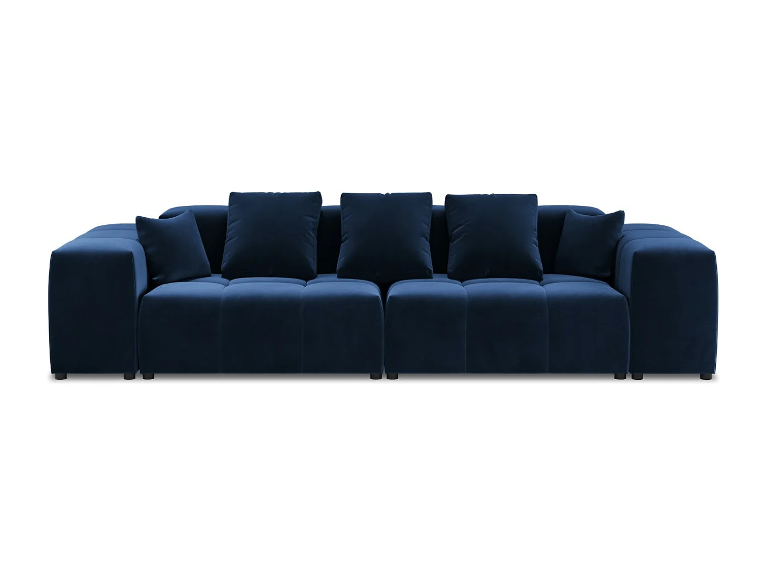 Cosmopolitan Design - Sofá modular "Rome" 3 lugares em veludo azul real - 320x120x75cm