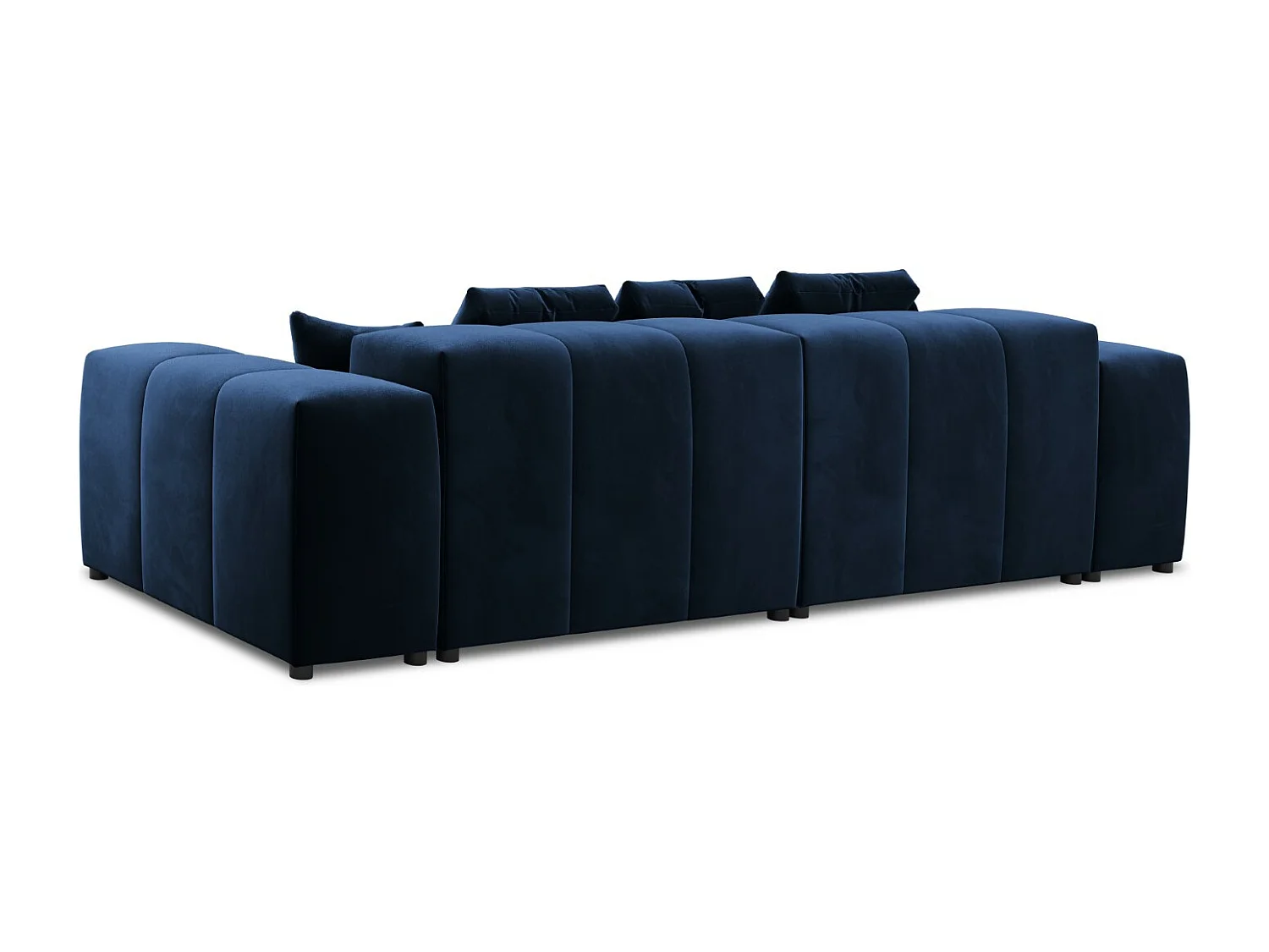 Cosmopolitan Design - Sofá modular "Rome" 3 lugares em veludo azul real - 320x120x75cm