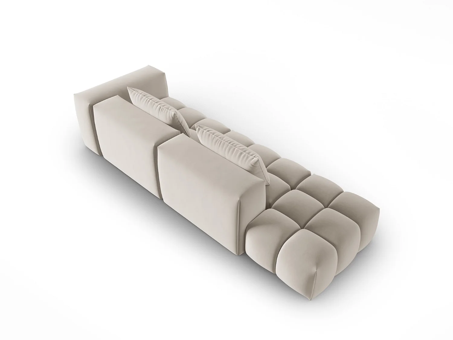CXL by Christian Lacroix - Canapé modulable gauche "Lorella" 3 places en velours écru - 265x85x70cm