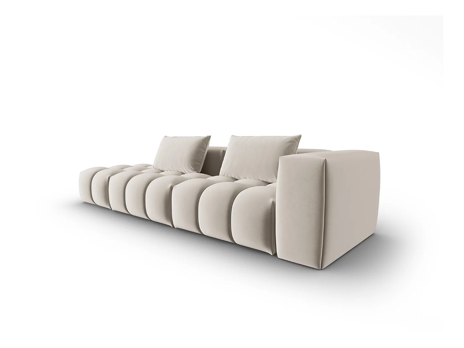 CXL by Christian Lacroix - Linker modulaire bank "Lorella" 3 zitplaatsen, Flueel, Ecru - 265x85x70cm