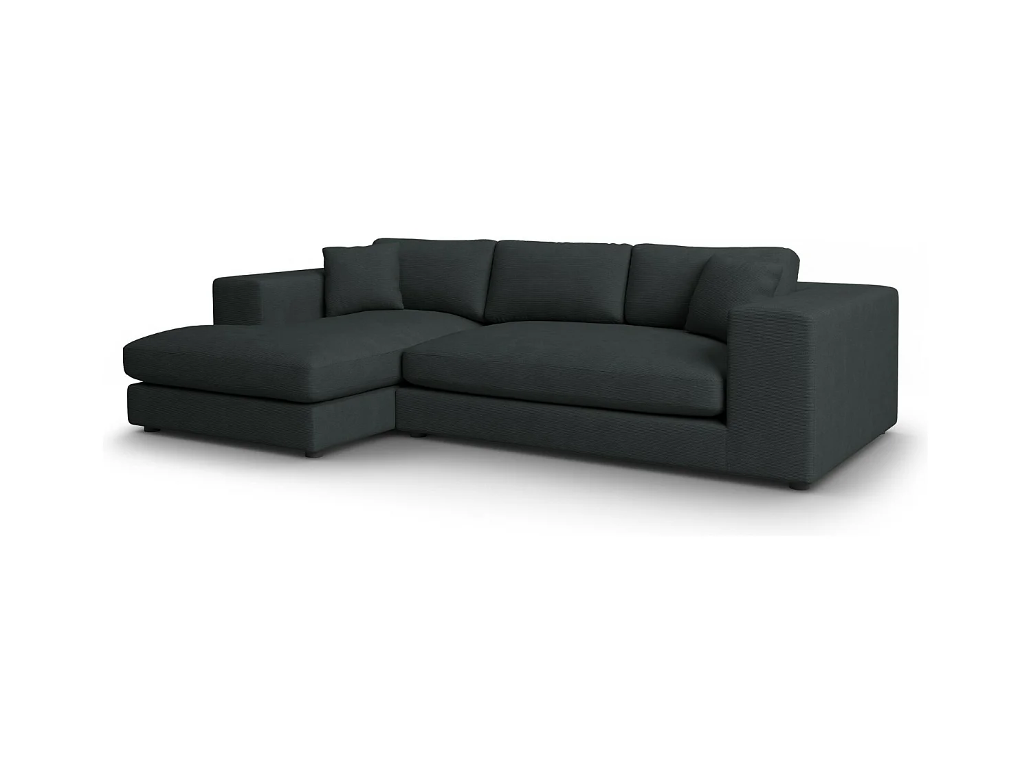 CXL by Christian Lacroix - Linker hoekbank "Tendance" 5 zitplaatsen, Ribfluwelen, Zwart - 282x174x72cm