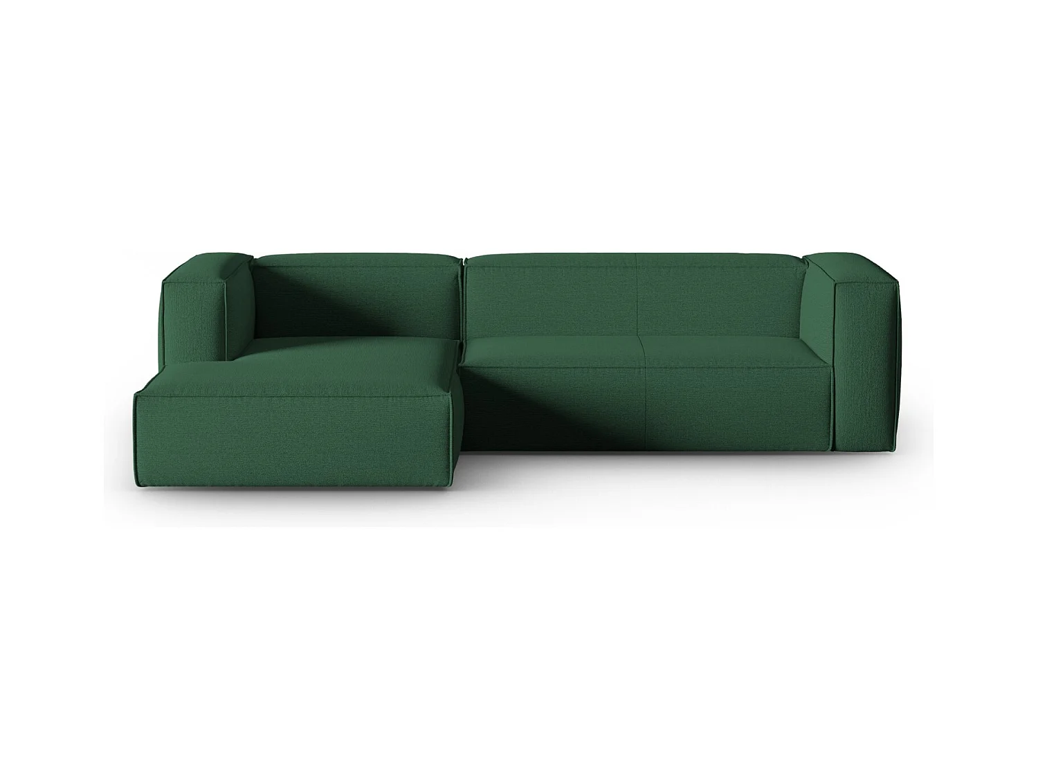 Cosmopolitan Design - Canapé d'angle gauche "Mackay" 4 places en velours structuré vert - 282x166x73cm