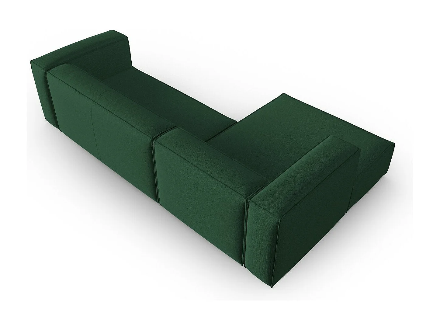 Cosmopolitan Design - Canapé d'angle gauche "Mackay" 4 places en velours structuré vert - 282x166x73cm