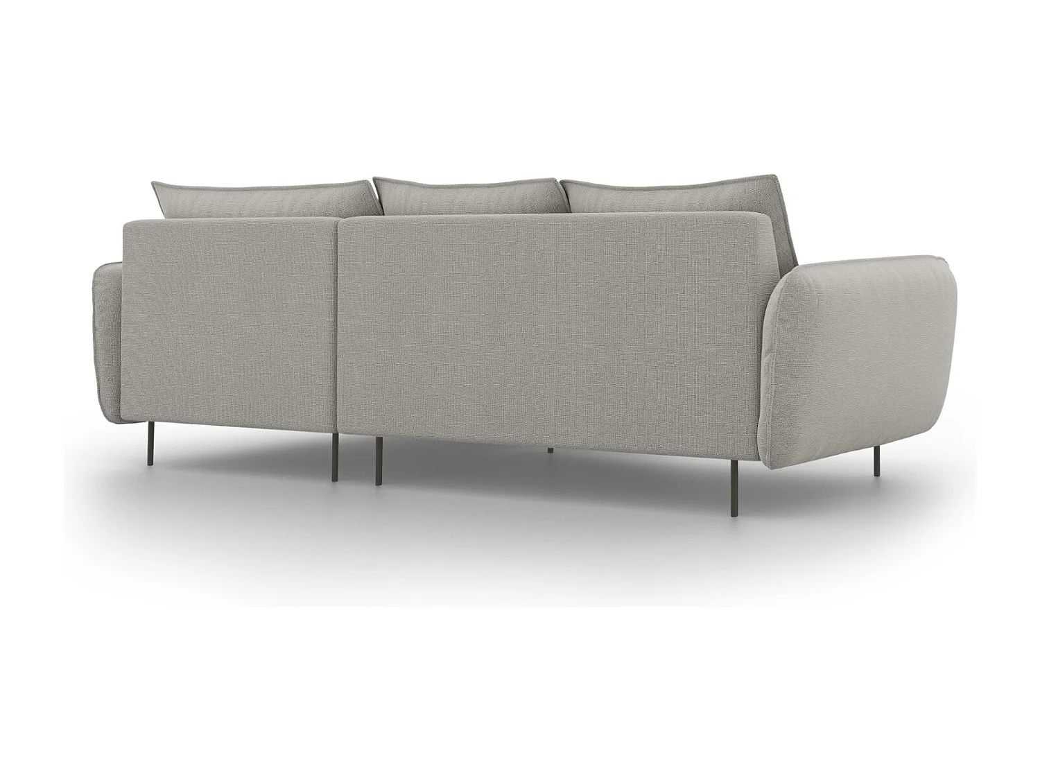Cosmopolitan Design - 5-Sitzer Ecksofa rechts "Vienna" aus strukturiertem Stoff hellgrau - 255x170x95cm