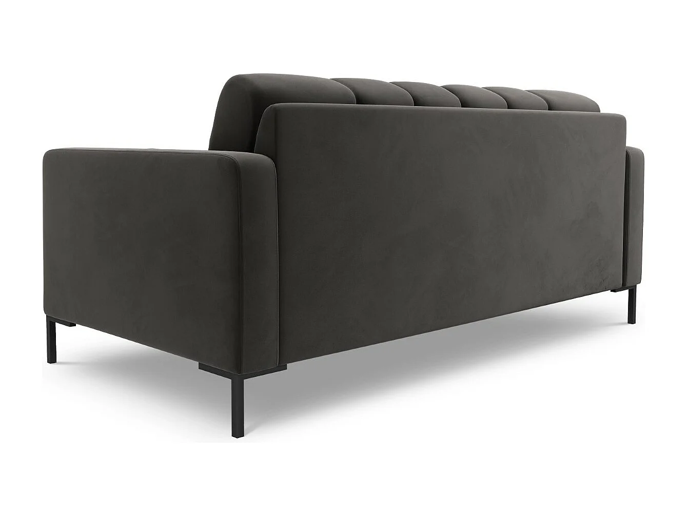 Cosmopolitan Design - Sofá "Bali" 2 lugares em veludo cinza escuro - 152x92x75cm