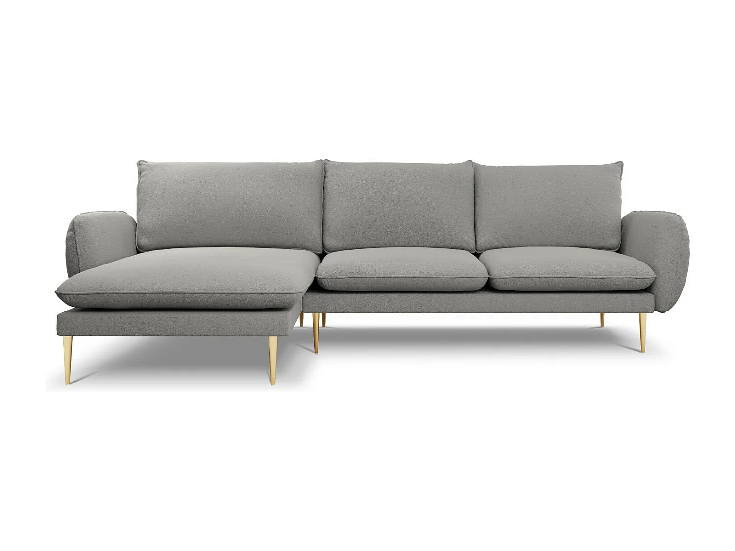 Cosmopolitan Design - Narożnik lewy, "Vienna" 5 miejsc boucle, szary - 255x170x95cm