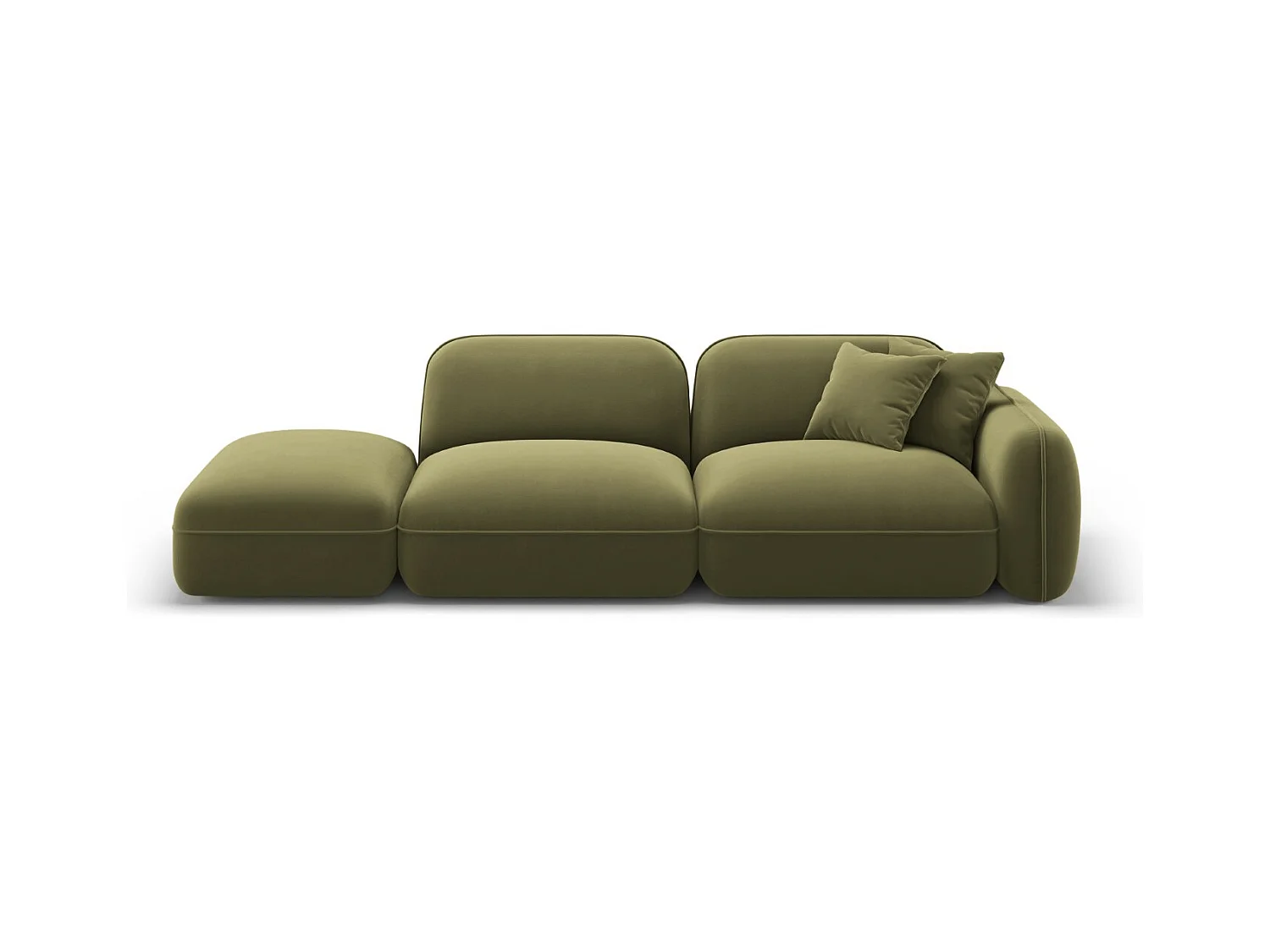 CXL by Christian Lacroix - Canapé modulable gauche "Lucien" 3 places en velours vert clair - 295x90x70cm