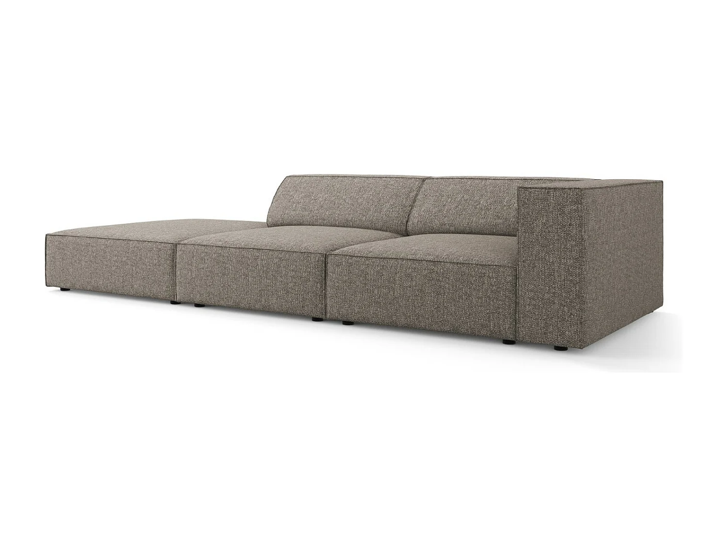 Cosmopolitan Design - Linker bank "Arendal" 4 zitplaatsen, Chenille, Grijs - 262x102x70cm