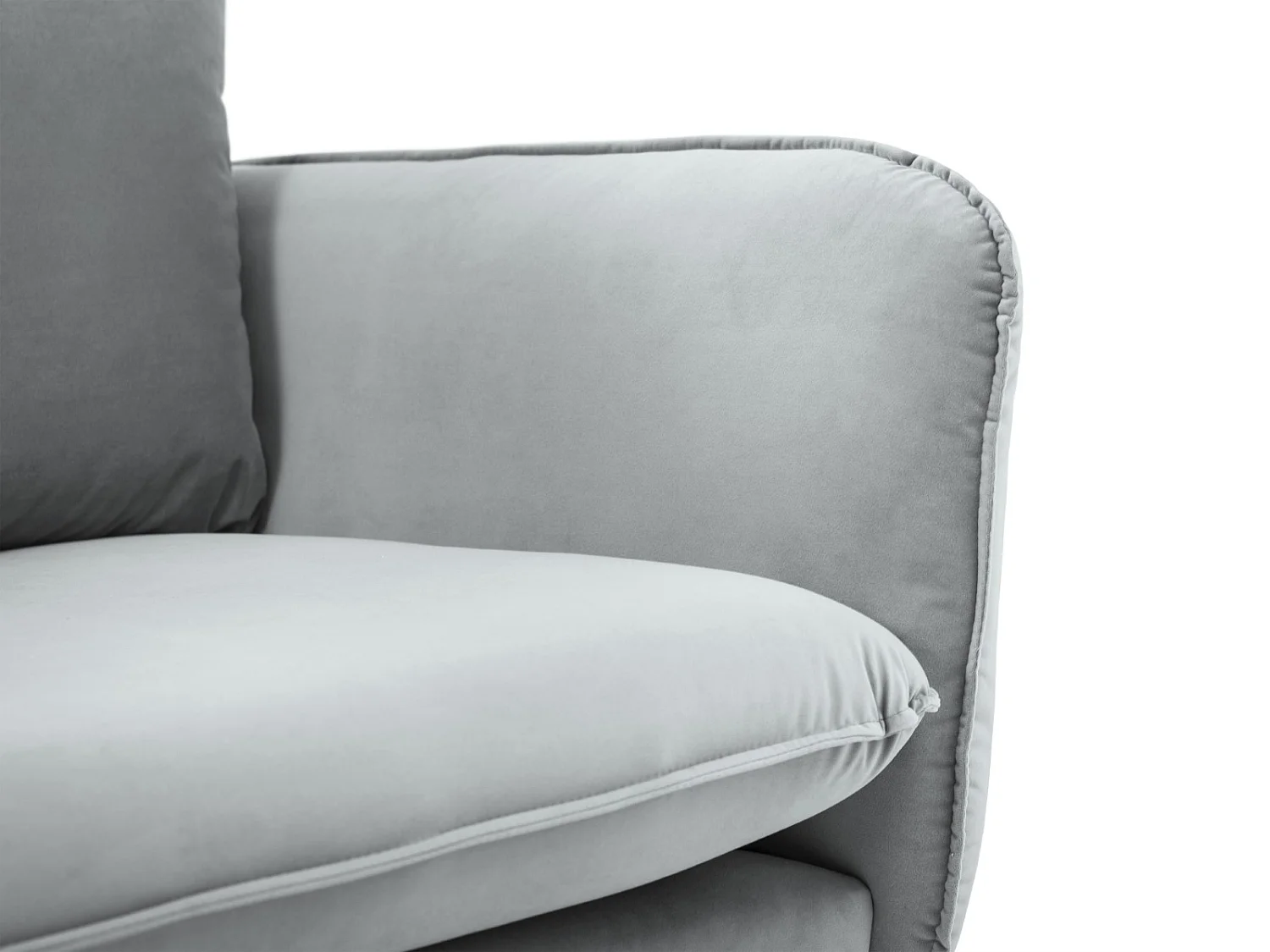 Cosmopolitan Design - Canapé d'angle gauche "Vienna" 6 places en velours gris clair - 275x185x95cm