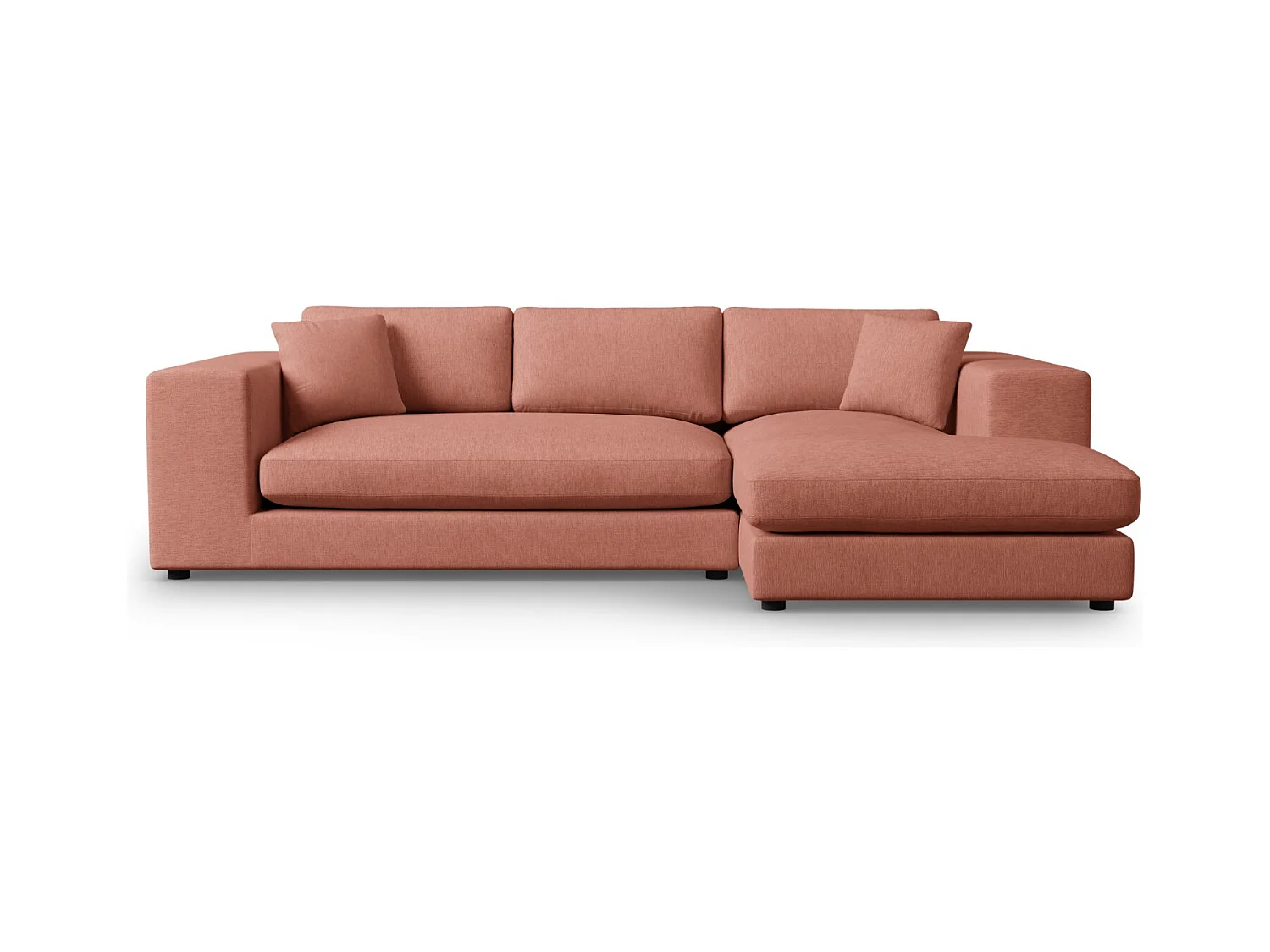 CXL by Christian Lacroix - Canapé d'angle droit "Tendance" 5 places en tissu structurel rouge - 282x174x72cm
