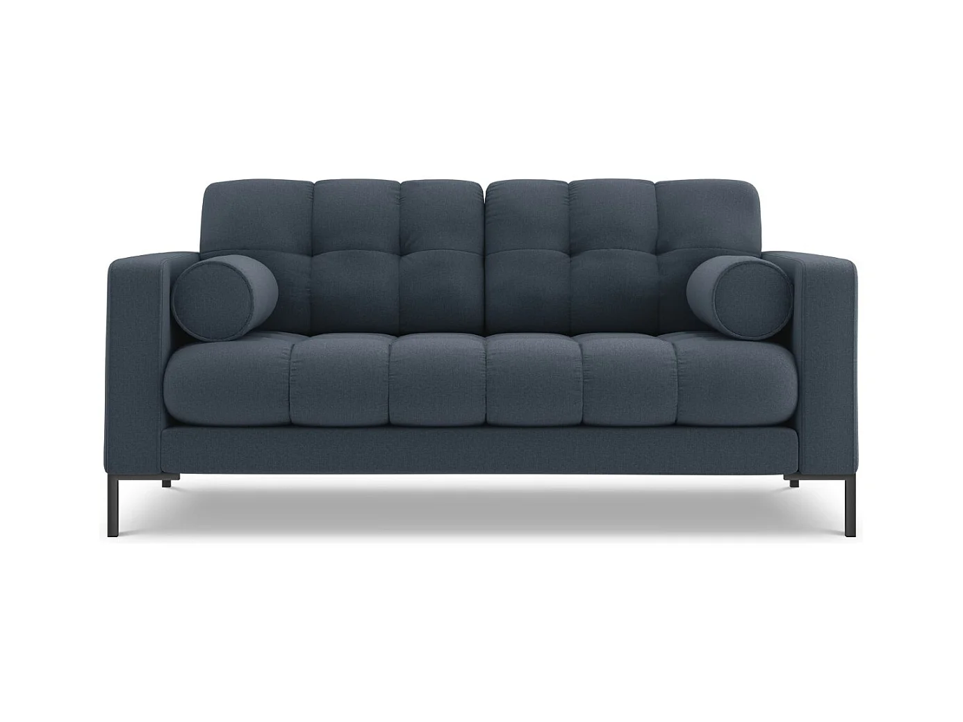 Cosmopolitan Design - Bank "Bali" 2 zitplaatsen, Structurele stof, Donkerblauw - 152x92x75cm
