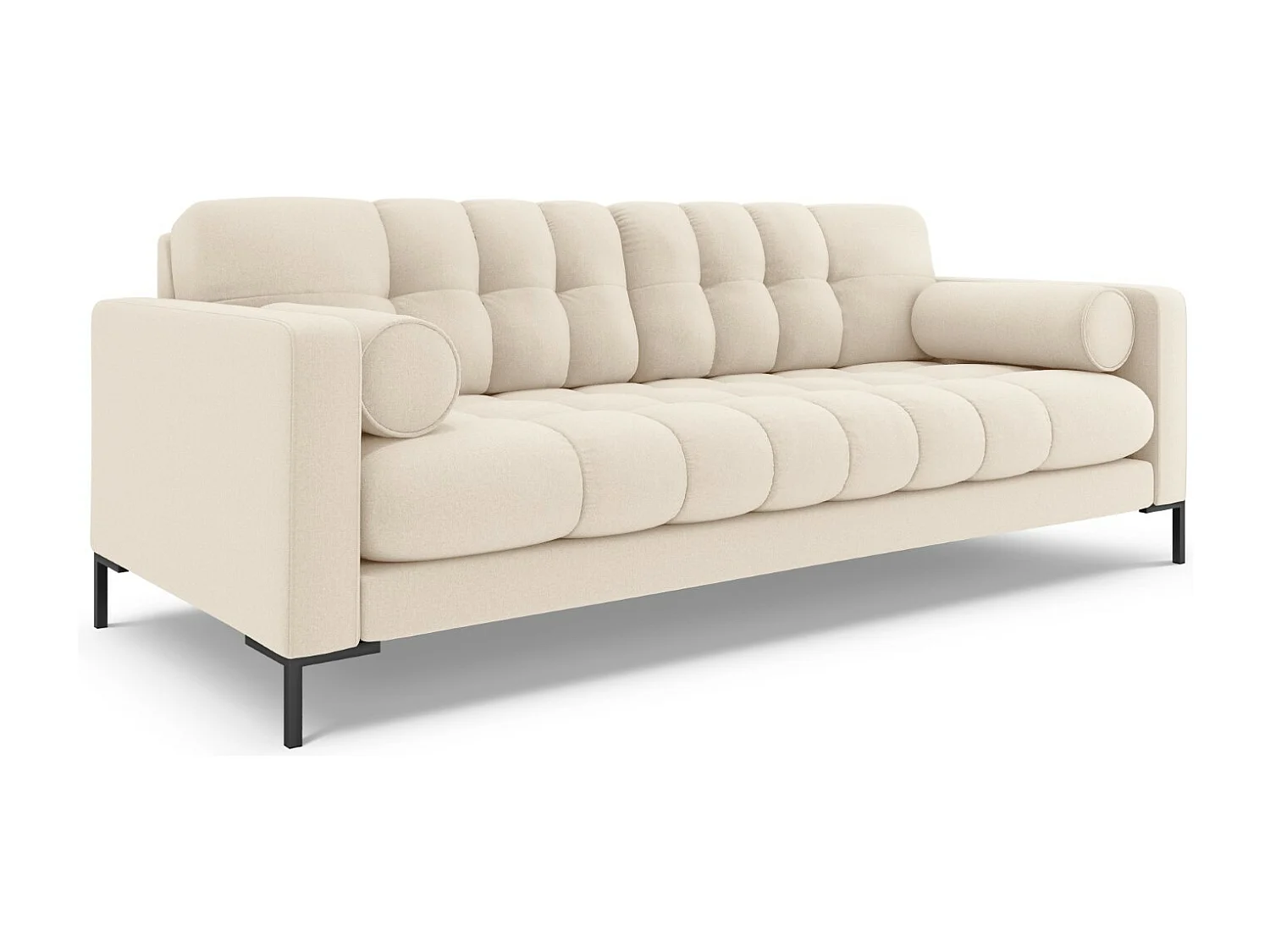 Cosmopolitan Design - Sofa, "Bali" 4 miejsca tkanina strukturalna, beż jasny - 217x92x75cm