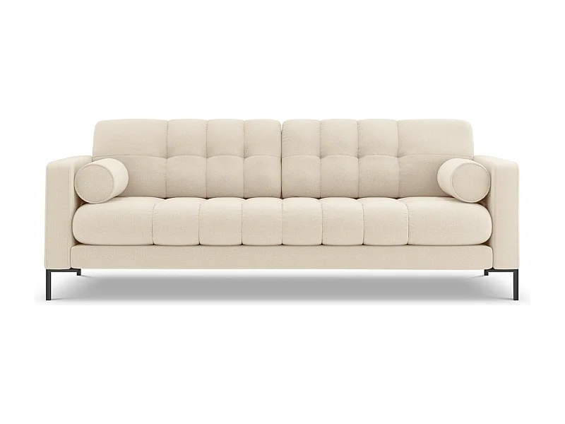 Cosmopolitan Design - Canapé "Bali" 4 places en tissu structurel beige clair - 217x92x75cm