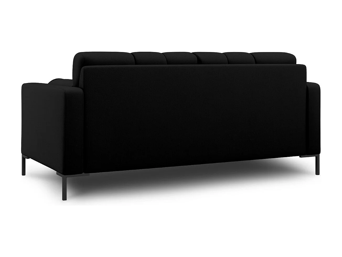 Cosmopolitan Design - 2-Sitzer Sofa "Bali" aus strukturiertem Stoff schwarz - 152x92x75cm