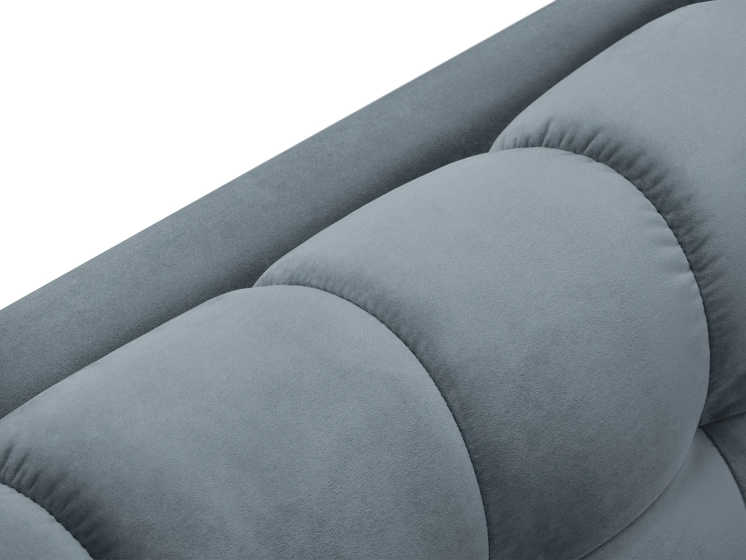 Cosmopolitan Design - 7-Sitzer Panoramasofa "Bali" aus Samt hellblau - 383x185x75cm