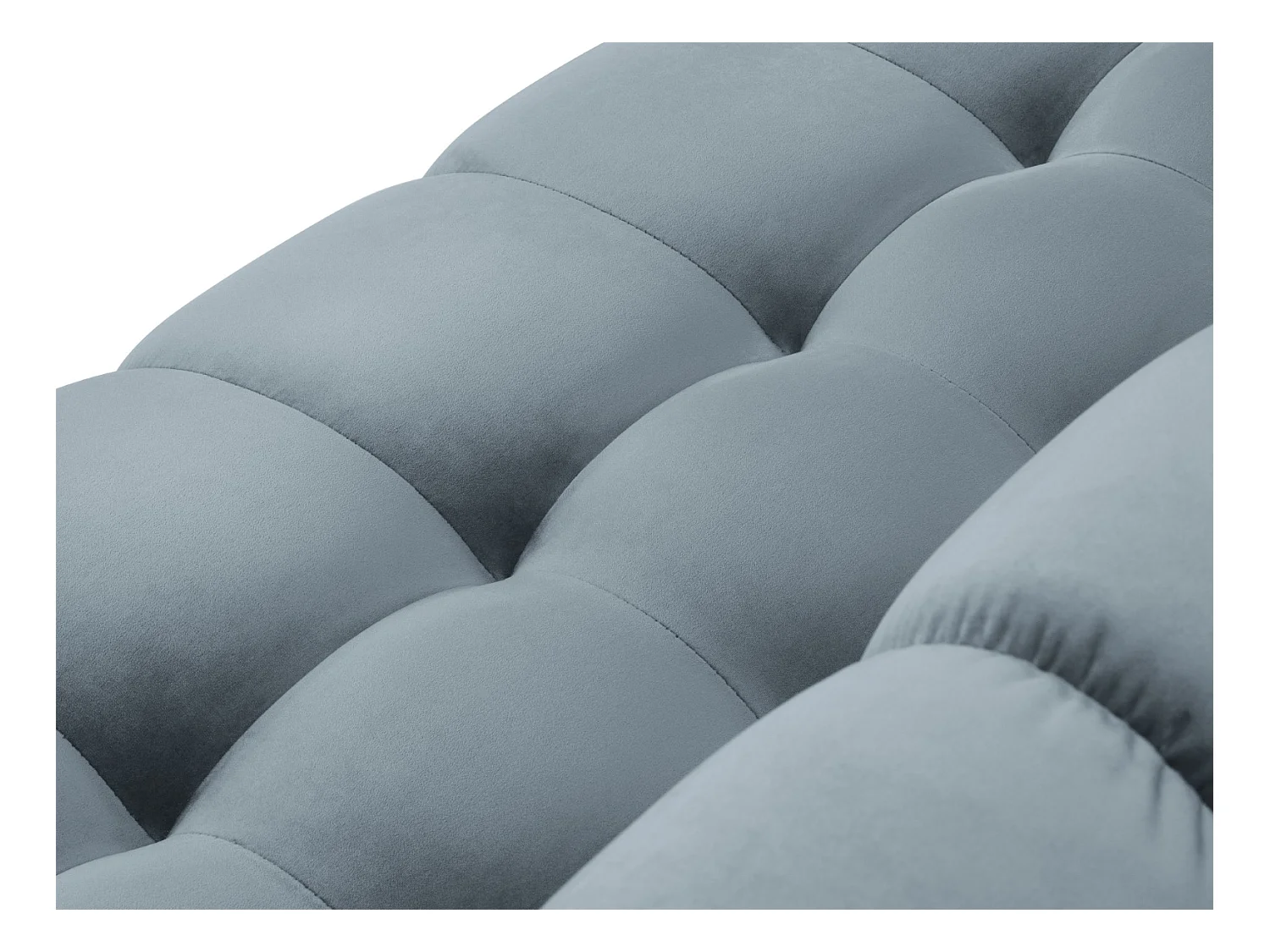 Cosmopolitan Design - Panoramische bank "Bali" 7 zitplaatsen, Flueel, Lichtblauw - 383x185x75cm