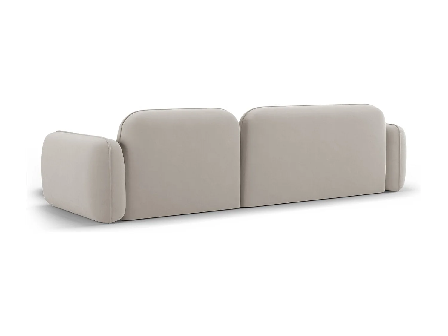 Cosmopolitan Design - Modulaire hoekbank rechts "Sydney" 4 zitplaatsen, Flueel, Lichtbeige - 275x165x70cm