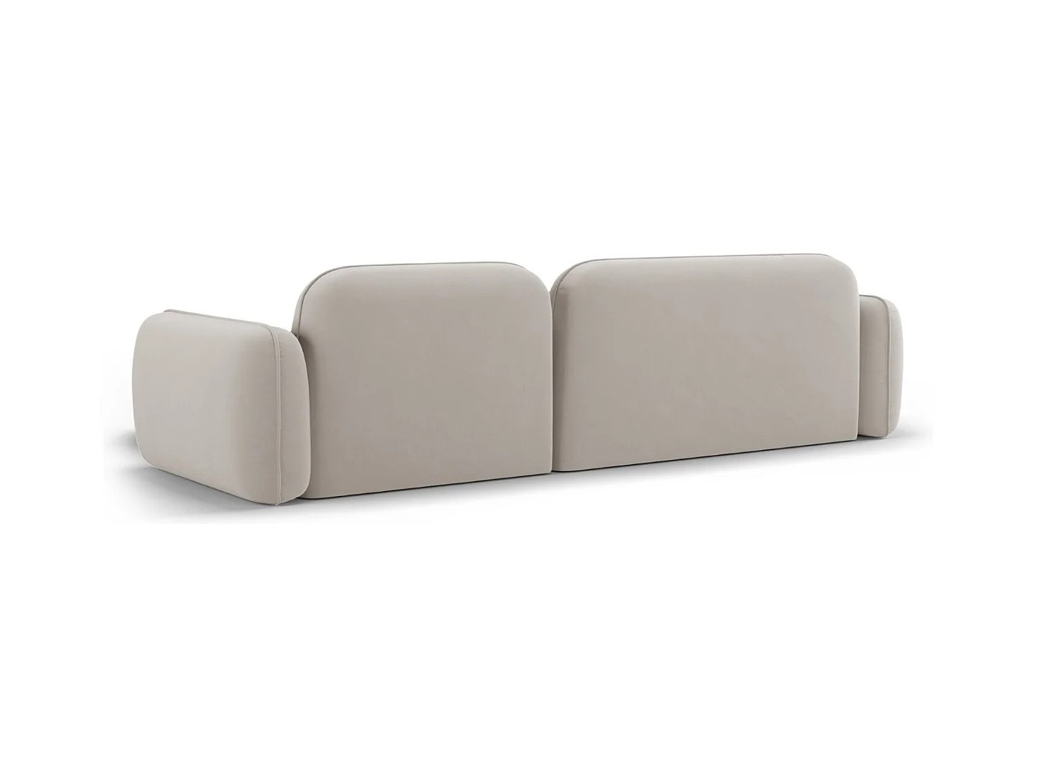 Cosmopolitan Design - Canapé d'angle droit modulable "Sydney" 4 places en velours beige clair - 275x165x70cm