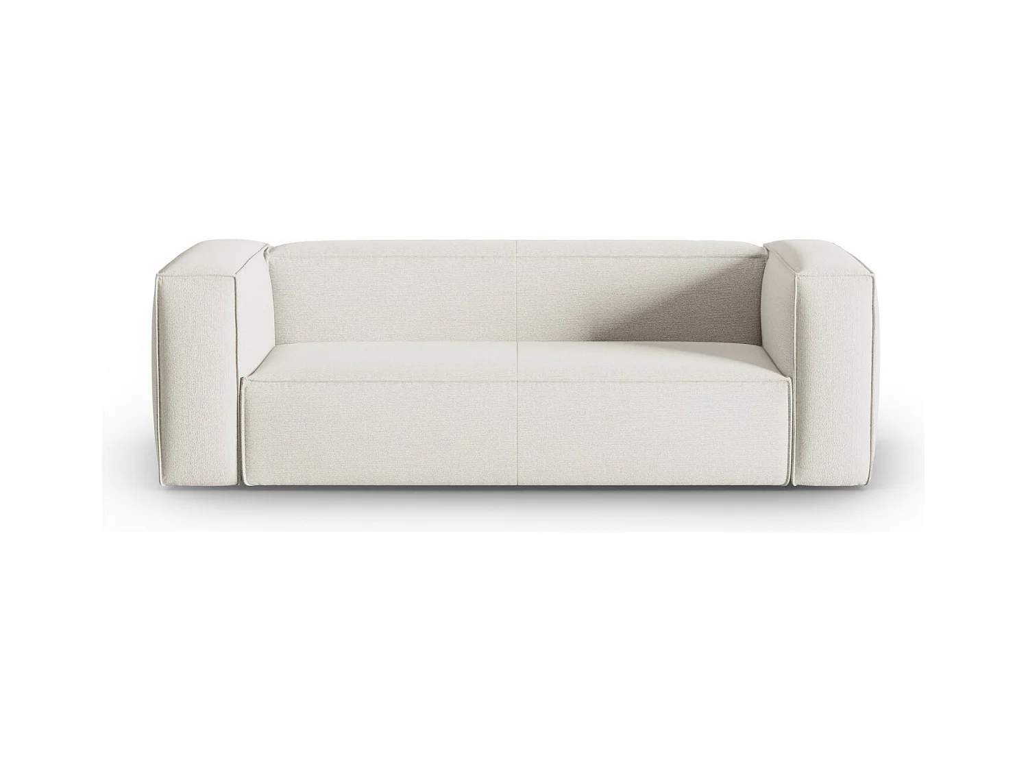 Cosmopolitan Design - Canapé "Mackay" 3 places en velours structuré ivoire - 200x94x73cm