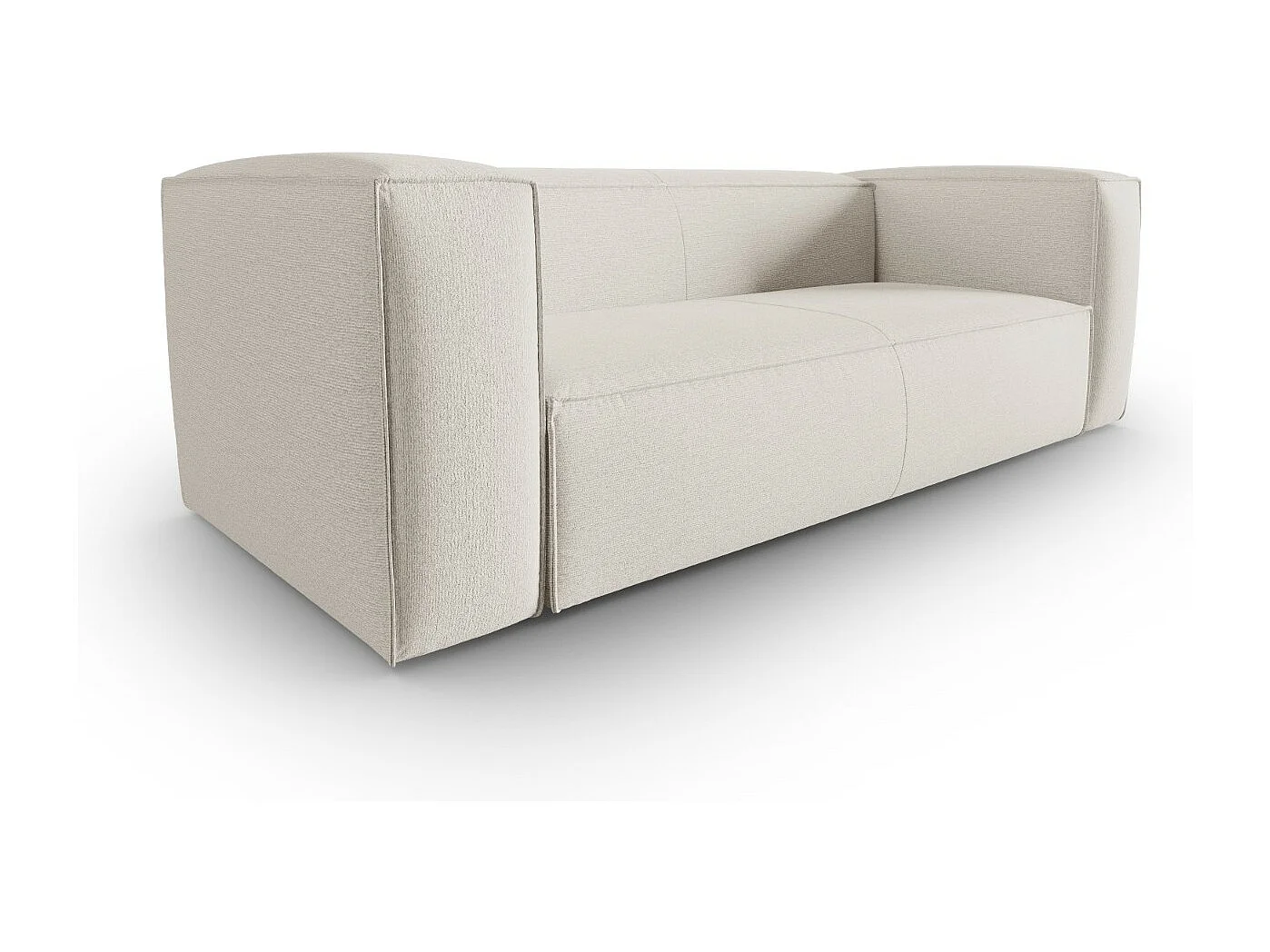 Cosmopolitan Design - Sofá "Mackay" 3 lugares em veludo estruturado marfim - 200x94x73cm