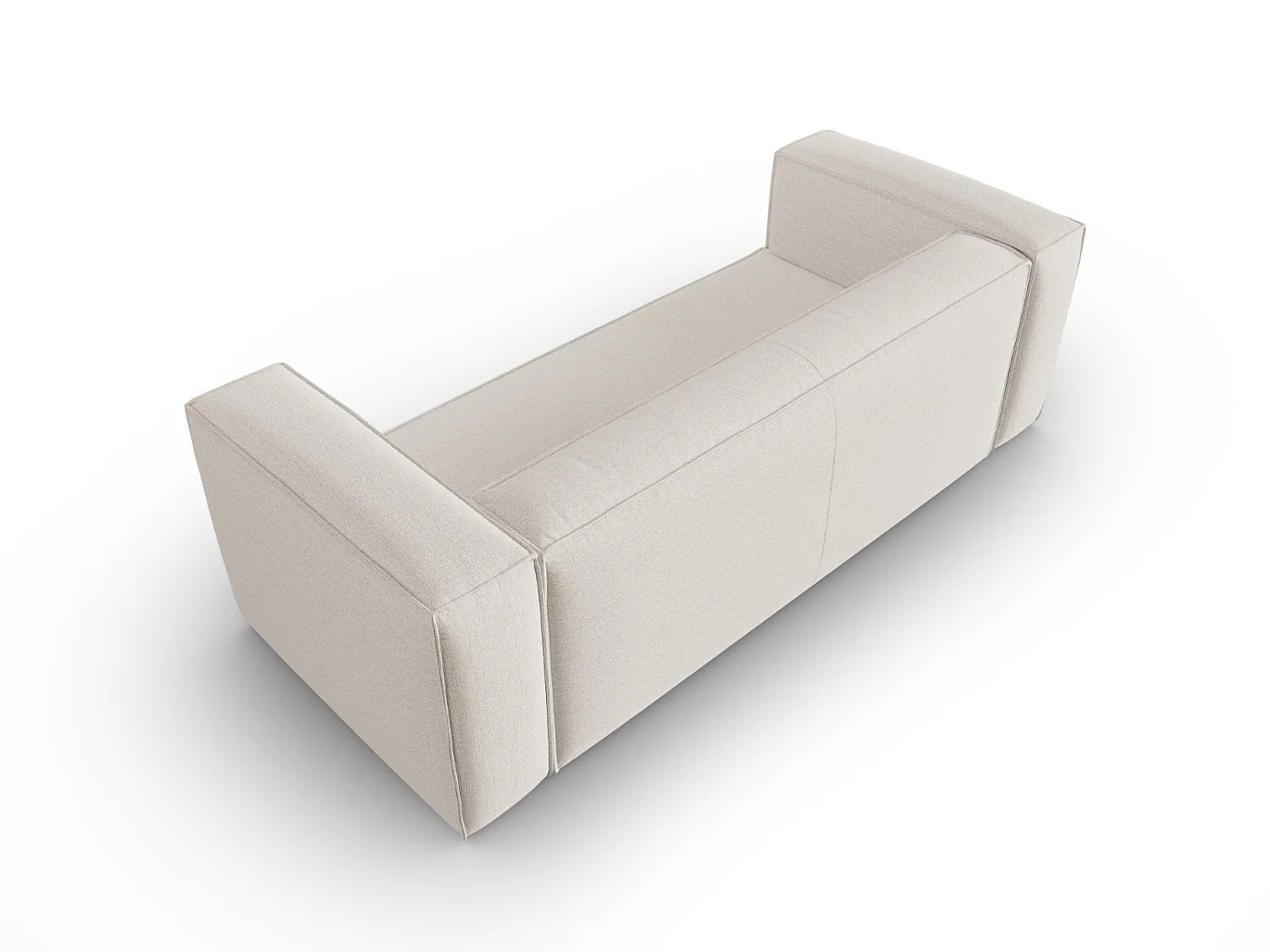 Cosmopolitan Design - Sofá "Mackay" 3 lugares em veludo estruturado marfim - 200x94x73cm