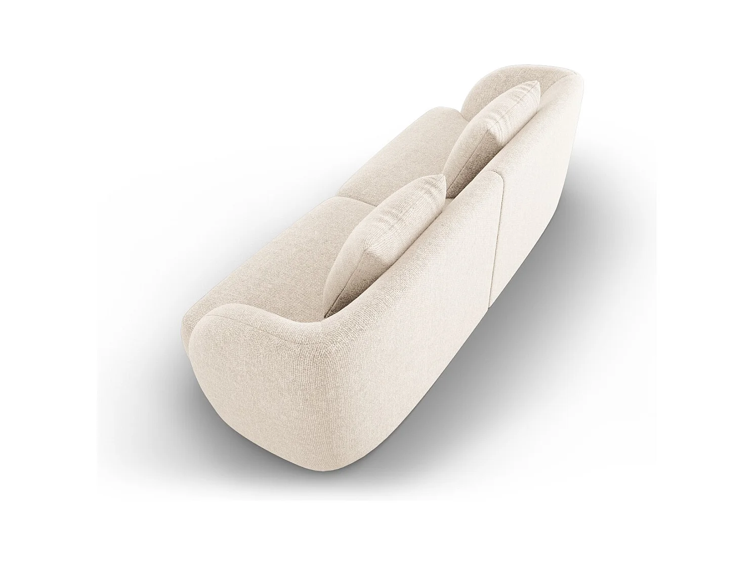 Cosmopolitan Design - Canapé "Tulum" 2 places en chenille beige clair - 180x90x70cm