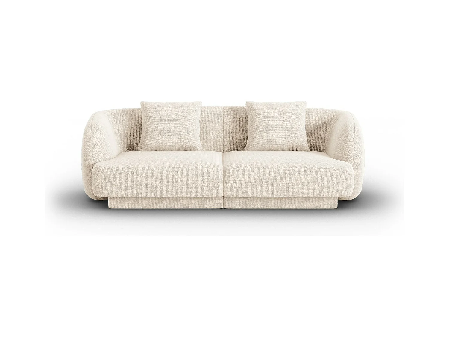 Cosmopolitan Design - Bank "Tulum" 2 zitplaatsen, Chenille, Lichtbeige - 180x90x70cm